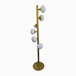 Brass and Murano Glass Spiral Floor Lamp