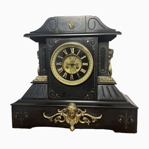 Reloj victoriano antiguo grande de manto de mármol, 1850