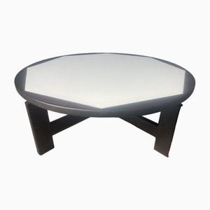 Brutalist Round Coffee Table in Wengé and Formica, 1970s