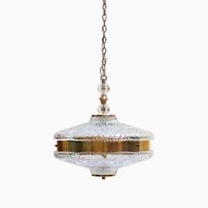 Vintage Swedish Lamp in Pressed Glass by Carl Fagerlund for Orrefors, 1960s