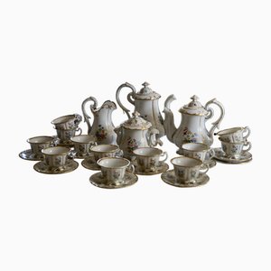 Antique Paris Porcelain Coffee Tea Service, 1870, Set of 16