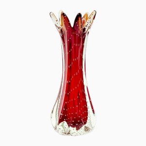 Bullicante Murano Glass Vase attributed to Archimede Seguso, Italy, 1970s
