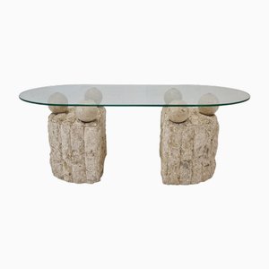 Table Basse Fossil Stone par Magnussen Ponte, 1980s