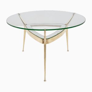 Italian Bronze and Glass Coffee Table attributed to Cesare Lacca for Fontana Arte, 1950s