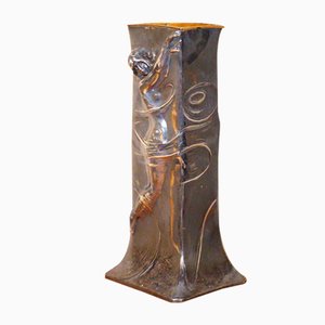 Große versilberte Jugendstil Vase von WMF