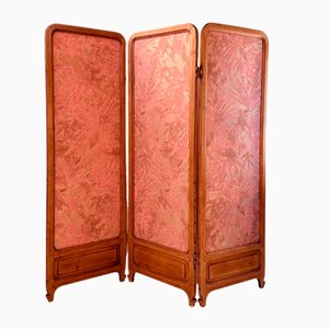 Antique Room Divider Screen with Japanese Style Jacquard