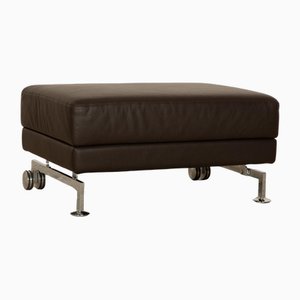 Moule Ottoman in Dark Brown Leather from Brühl