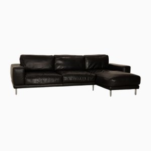 Corner Sofa in Black Leather from Koinor