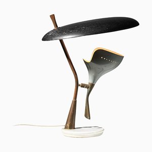 Italienische Tischlampe in Grau & Schwarz von Stillux, 1960er