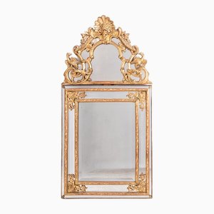 Specchio in stile Regency con perline, anni '50