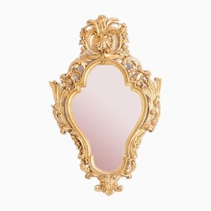 Specchio in stile Regency in legno intagliato e dorato, anni '50