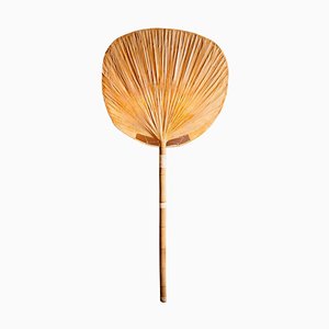 German Uchiwa Floor Lamp in Bamboo and Paper by Ingo Maurer, 1970s