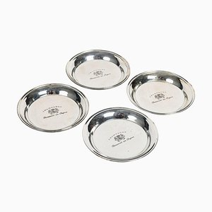 Champagne Coasters in Silver-Plated Metal, Set of 4