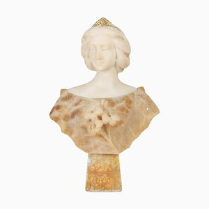 Napoleon III Alabaster Sculpture of an Lady, 1800s