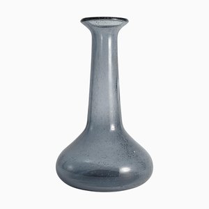 Scandinavian Modern Blue Glass Vase attributed to Erik Höglund for Boda, Sweden, 1960s