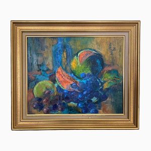 Le Boterff, Still Life with Fruits, 1970s, Oil on Canvas, Framed