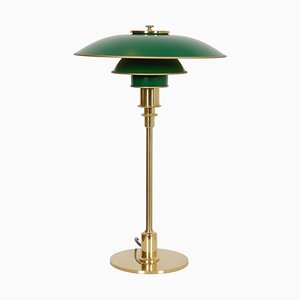 Lampe de Bureau Ph 3/2 avec Abat-jours Verts par Poul Henningsen, 1980s