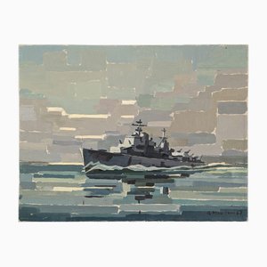 The Navy Ship Coast & Seascapes, 1950er, Gerahmt