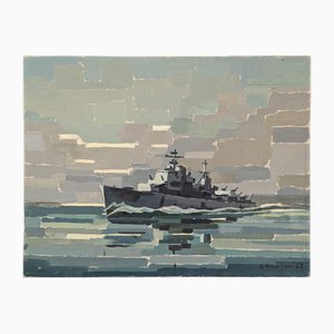 The Navy Ship Coastal & Seascapes, años 50, con marco