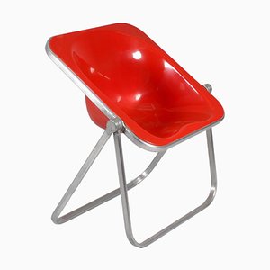 Mid-Century Red Plona Chair attributed to G. Piretti for Anonima Castelli, Italy, 1970s