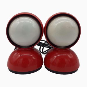 Red Eclipse Lamps by Vico Magistretti for Artemide, Italy, 1966, Set of 2