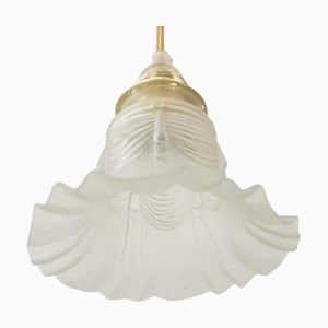 Lampe à Suspension Vintage Baroque en Verre Mat Blanc