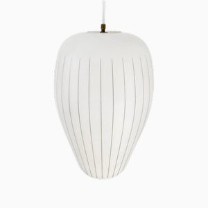 Vintage Glass Hanging Lamp in White Milk Glass by Louis Kalff for Philips, 1960s