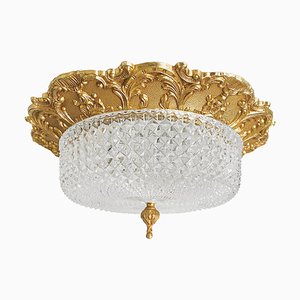 Baroque Ceiling Lamp Messing Facet Cut Glass Ceiling Ceiling French Lily
