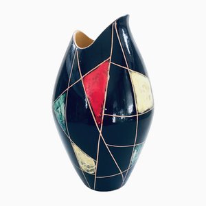 Vintage Art Ceramic Vase Kreta 41815 from Brothers Conradt, West Germany, 1960s