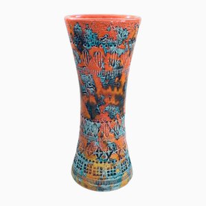 Trumpet Vase with Sunset Glaze by Aldo Londi for Bitossi, Italy, 1960s