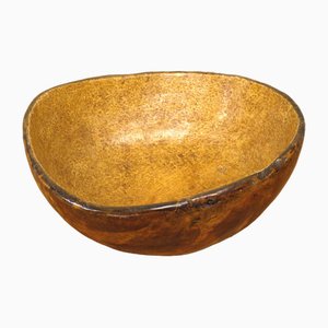 Large Antique Swedish Folklore Birchwood Bowl