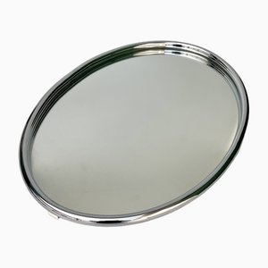 Mid-Century Wall Mirror in Chromed Metal Frame