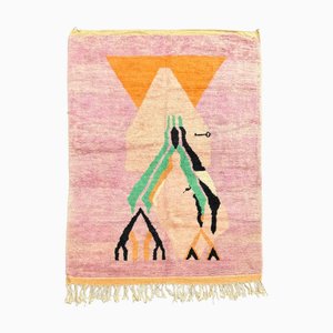 Pink Abstract Moroccan Berber Boujad Rug, 2000s