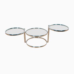 Table Basse Mid-Century en Chrome et Verre par Milo Baughman, 1970s