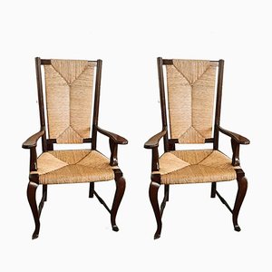 Suite de Fauteuils Vintage en Hêtre