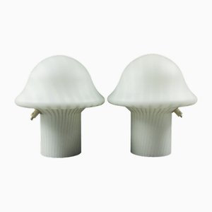 Lampes de Bureau Champignon Rayé de Peill & Putzler, 1970s, Set de 2