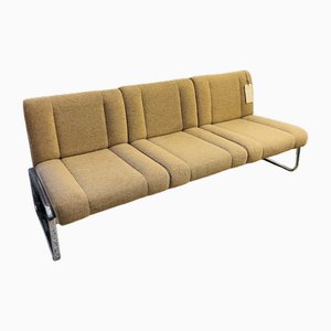 Mid-Century Drei-Sitzer Sofa mit Chromgestell, 1970er