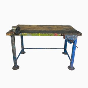 Industrial Workbench with Paramo Vice, 1950s