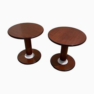 Vintage Walnut Rocchetto Side Tables by Ettore Sottsass for Poltronova, 1964, Set of 2