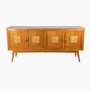 Italienisches Sideboard aus Ahorn mit Dekorplatten, 1950