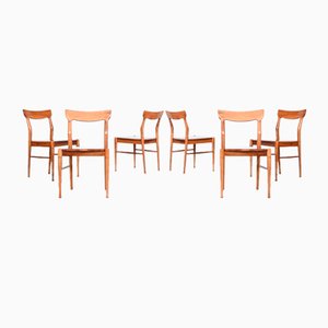 Belgian Dining Chairs in Walnut, 1960, Set of 6