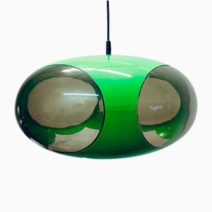 Lámpara de techo UFO vintage en verde de Massive Belgium, años 70