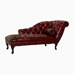 Chaise longue Chesterfield in pelle