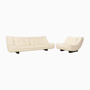 Nieri Leather Sofa and Lounge Chair, Set of 2