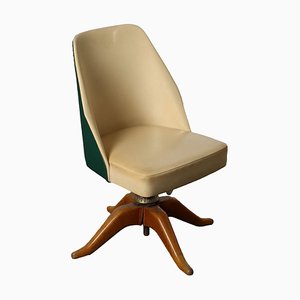 Silla italiana vintage de cuero sintético, años 50