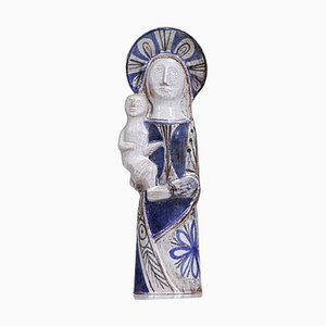 Virgin and Child in Ceramic attributed to Jean Derval, 1960s