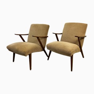 Mid-Century Armchairs with Armrests, Set of 2