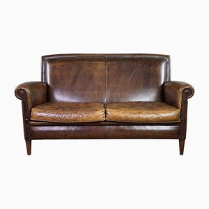 Vintage 2-Seater Sofa in Dark Cognac