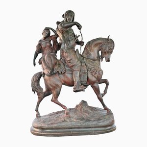 Horseback Bronze Statue by Barye