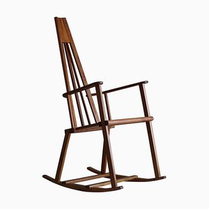 Mid-Century Modern Swedish Sculptural Rocking Chair in Pine, 1960s